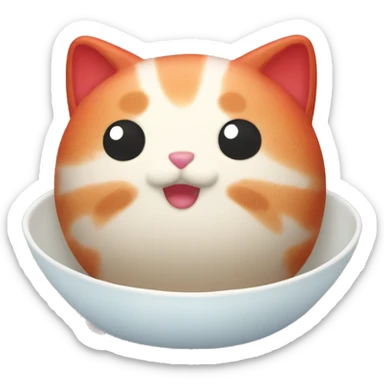 red rice cake mochi cat sticker