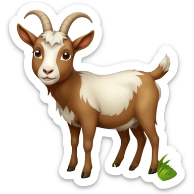 goat in the process of eating grass sticker
