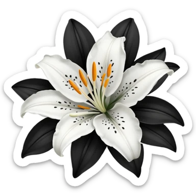 black and white lillies sticker