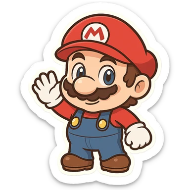 mario character chibi stickers cartoon style sticker