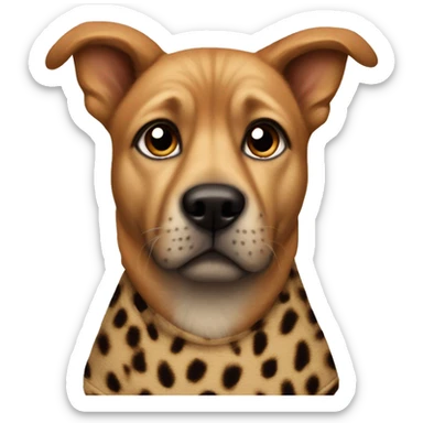 Dog wearing cheetah jumper sticker