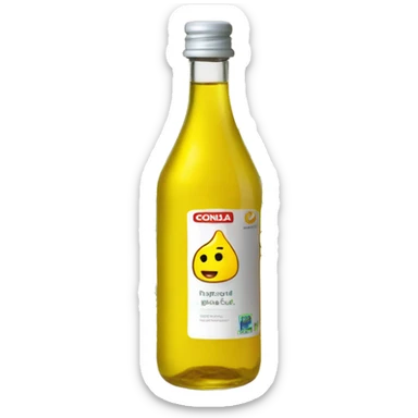 a single bottle of rapeseed oil with conola plant sticker