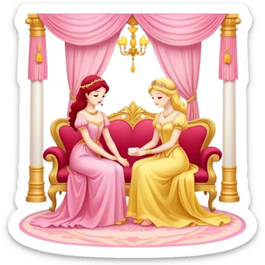 Romantic pink-red-gold-yellow-white pastel lush royal aesthetic sticker