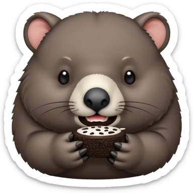 Wombat eating a oreo sticker