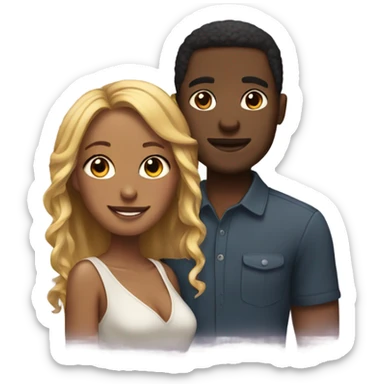Black men and light women in a relationship  sticker