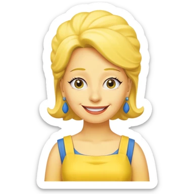 Marge Simpson with dress yellow with complete yellow sticker