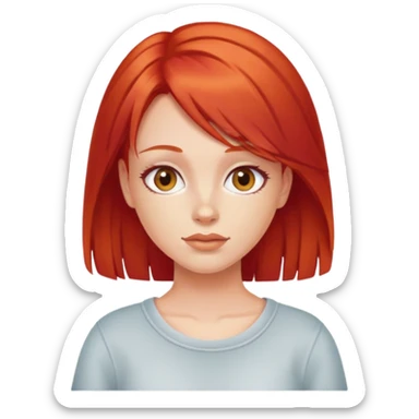 y2k style girl with red hair sticker