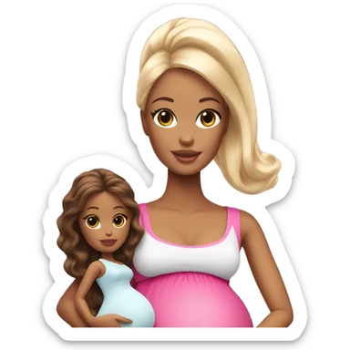 Pregnant barbie with doula sticker