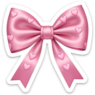 A bow with little pink hearts around it  sticker