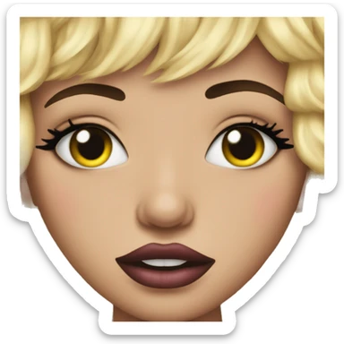 Sassy nail emoji with big lash and plump lips sticker