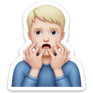 Person chocking themselves with both hands sticker