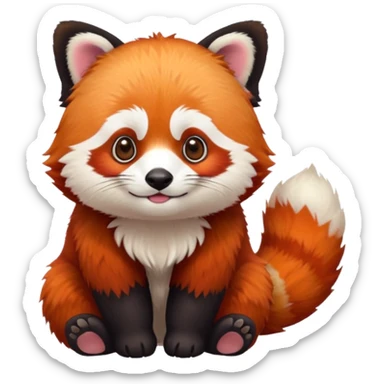 Red Panda 2d bye bye cute sticker
