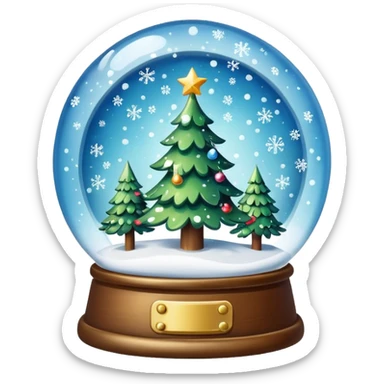Christmas tree snow globe sticker