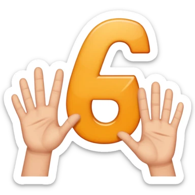 Hand making a 7 with thumb and pointer finger upside down sticker