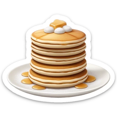 Cinematic Realistic Poffertjes Dessert Emoji, depicted as small, fluffy mini pancakes dusted with powdered sugar rendered with lifelike texture and warm, inviting lighting. sticker