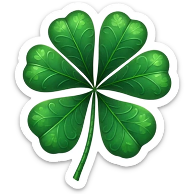 5 leaf clover dark green sticker