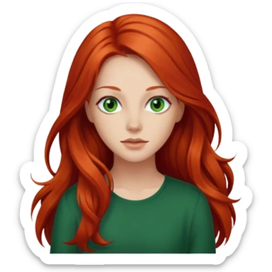 Stefanie Ridel with long red hair sticker