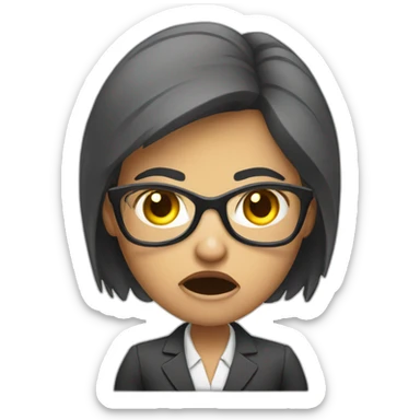 female angry accountant sticker
