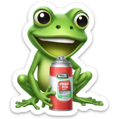 Pretty female Frog with a can of spray paint  sticker