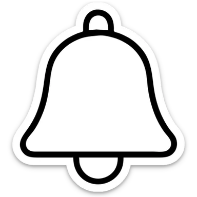 a bell icon with black outline and no fill sticker