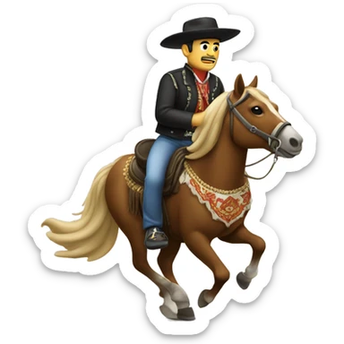 Un charro montando a caballo sticker