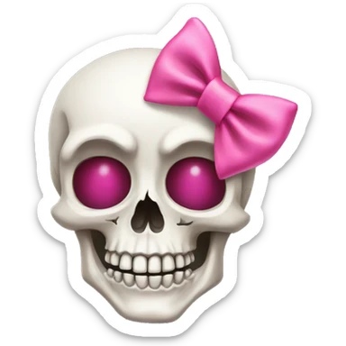 Skull with a pink bow sticker