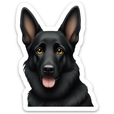Black German shepherd with floppy ears sticker