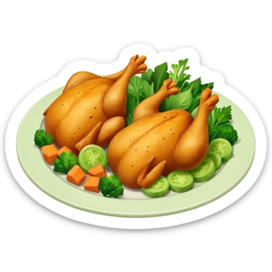 1 protein (chicken, fish)
 + 2 (or more) veggies
 + 1 starch (sweet potato or grain) sticker