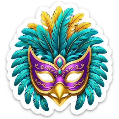 Festival themed animal Mask sticker