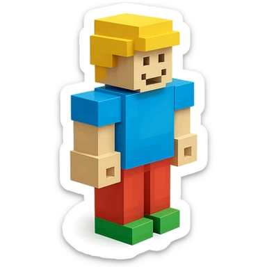 Roblox character, blocky style sticker
