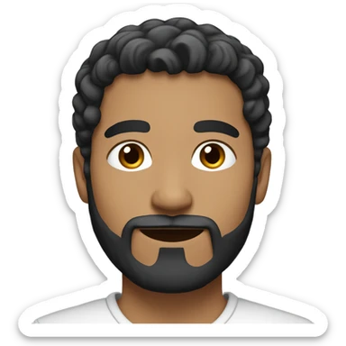 Muslim male with black slightly curly hair, big beard, and light brown skin. sticker