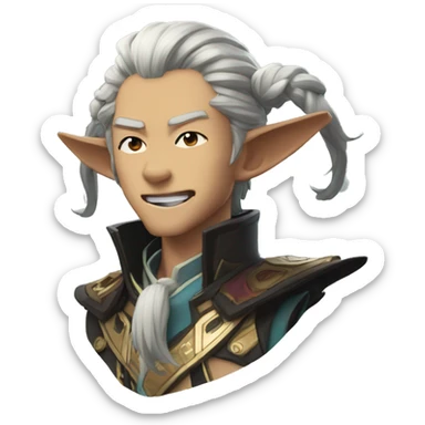 goofy looking zhongli genshin impact sticker