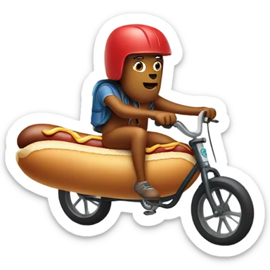 Hot dog riding a bike sticker