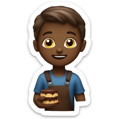 Kleiner Junge isst Schokolade sticker