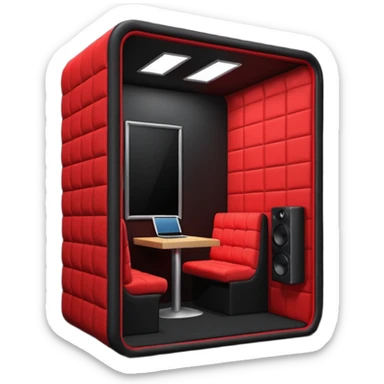 Red and black soundproof recording studio booth room sticker