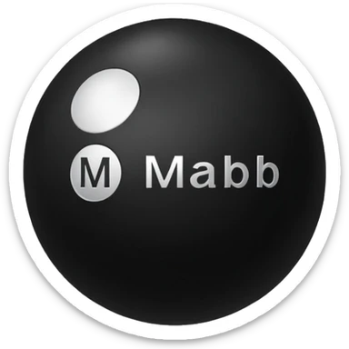 Black pull Ball with MB written on it. Nothing else no holes or anything. sticker