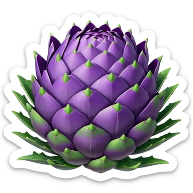 un carciofo viola e verde sticker