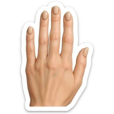 beautiful realistic female hand with five fingers and beige manicure, general style sticker