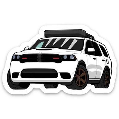 White dodge Durango  sticker