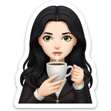 yennefer drinking coffee sticker