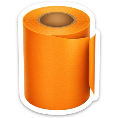 A roll of orange adhesive tape sticker