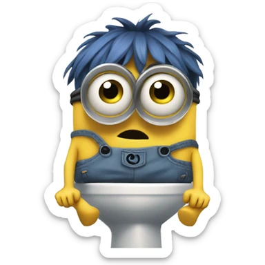 Scared minion on toilet sticker