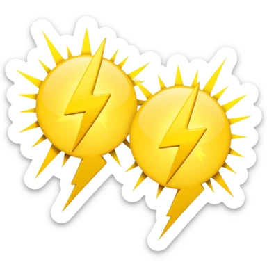two speech bubbles with a lightning bolt between them sticker