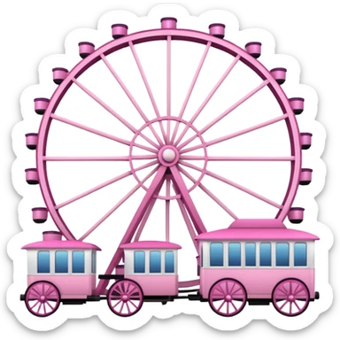mix light pink dark pink and white theme park Ferris wheel sticker