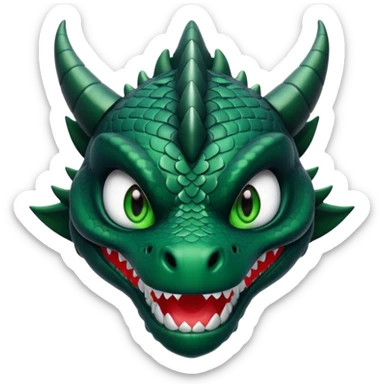 black dragon with green eyes sticker