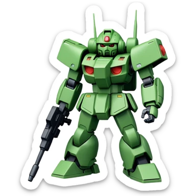 A zaku from the anime series gundam sticker