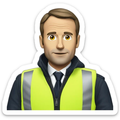 macron with yellow vest sticker