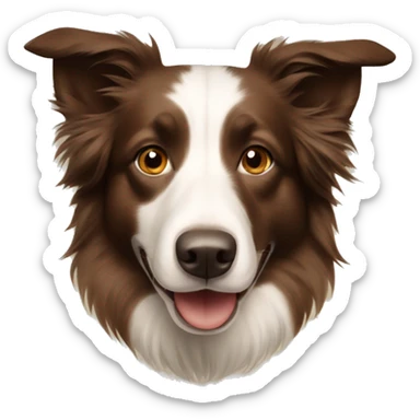 beige and brown border collie sticker