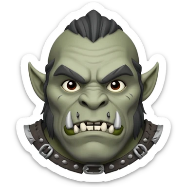 Harf-Orc dnd estilo blanco y negro dibujo sticker