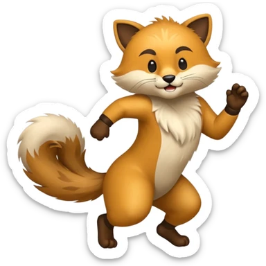 animal kicking pose sticker